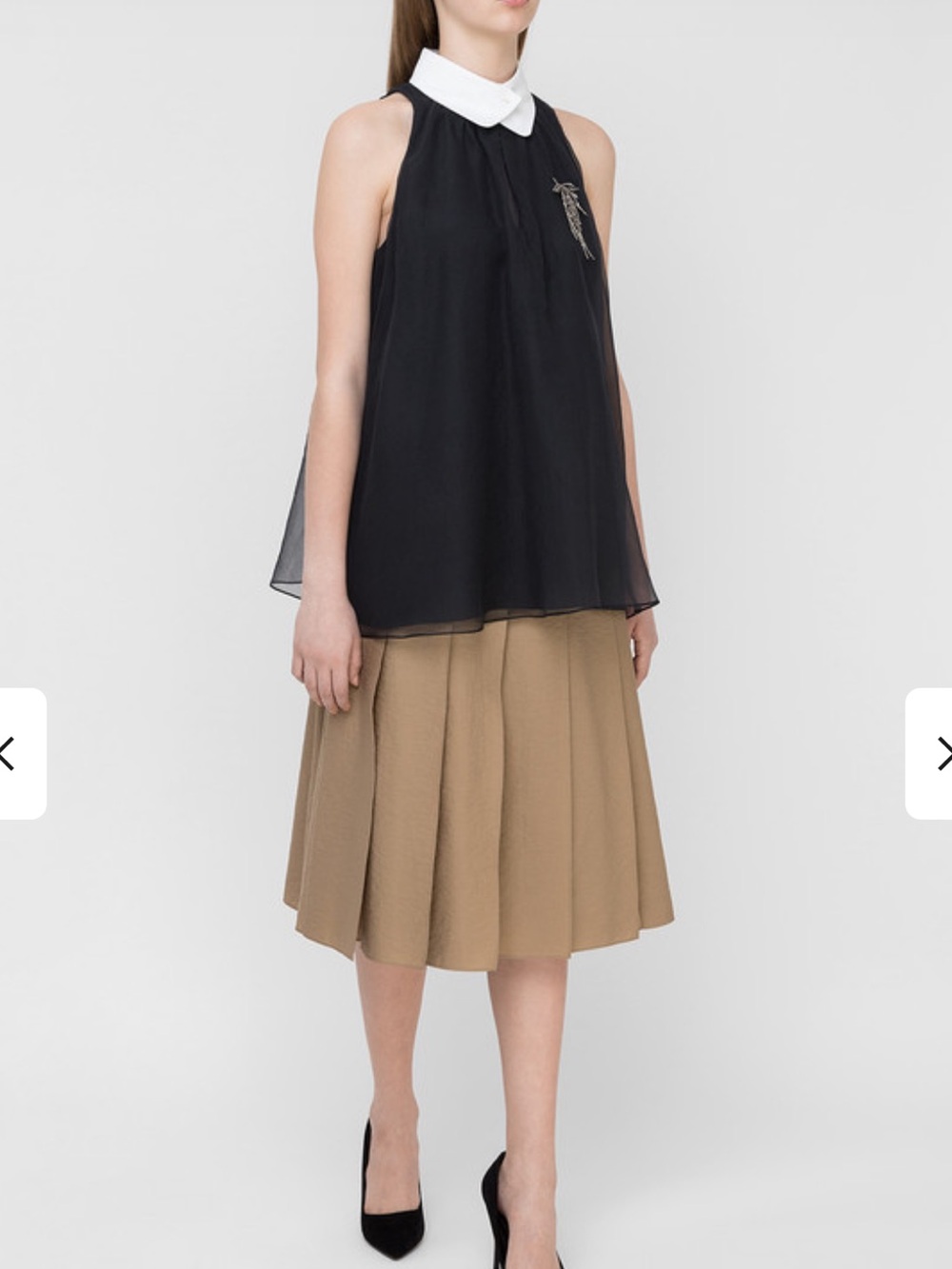 Brunello Cucinelli Black and White Silk Tank - Picture 7 of 8